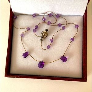 Lily Lambert Amethyst Necklace in Tear Drop Design